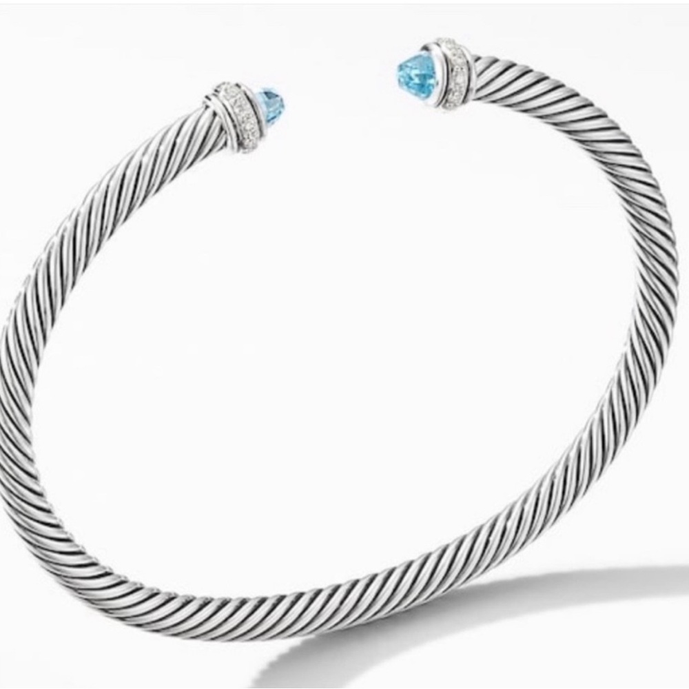 Authentic David Yurman Cable Classic Collection Topaz and Diamonds bracelet